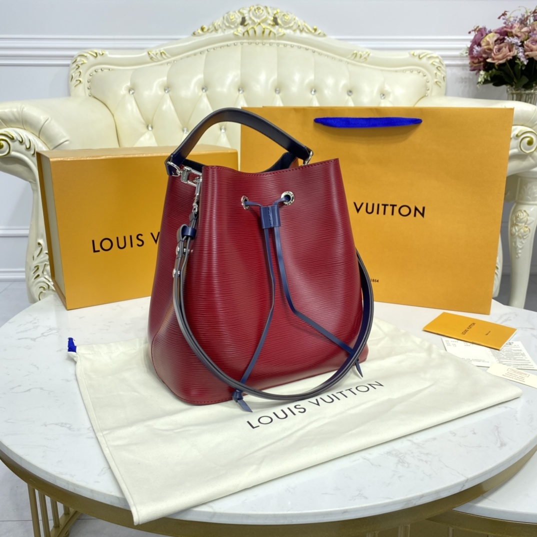 Louis Vuitton NEONOE MM Bucket Bag Epi Leather M54365 Coquelicot Red